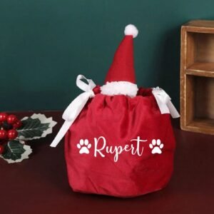 santa dog treat bag