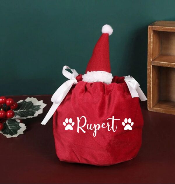 santa dog treat bag